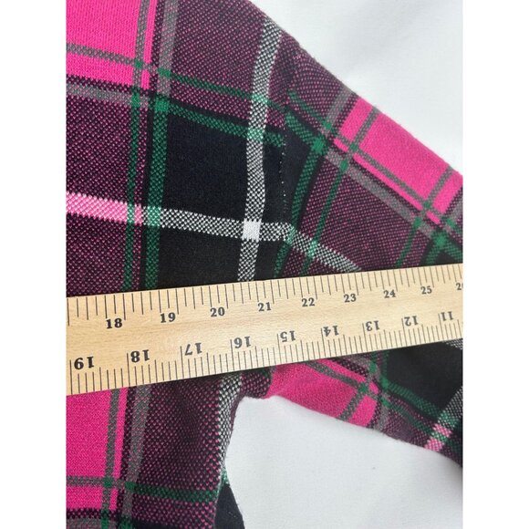 Tahari Womens Plaid Pink & Black High Neck Sweater Rayon/Viscose Blend Large - Picture 6 of 8